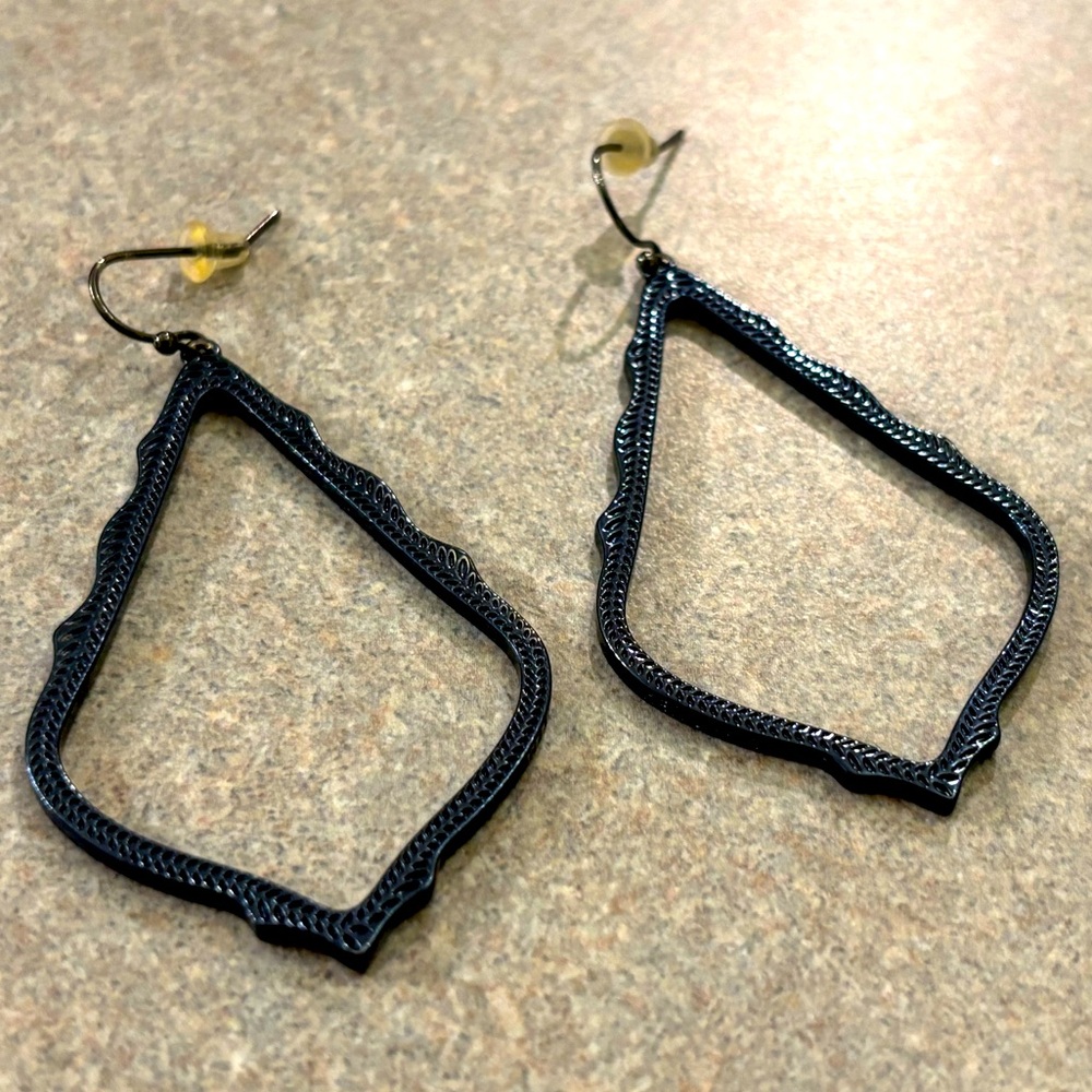 Kendra Scott Navy Metal Sophee Drop Earrings